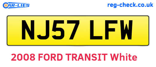 NJ57LFW are the vehicle registration plates.