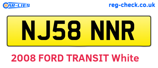 NJ58NNR are the vehicle registration plates.