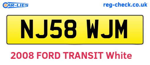 NJ58WJM are the vehicle registration plates.