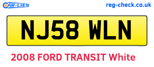NJ58WLN are the vehicle registration plates.