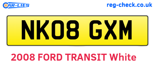 NK08GXM are the vehicle registration plates.