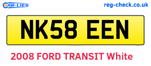 NK58EEN are the vehicle registration plates.