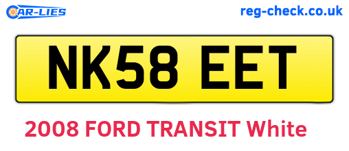 NK58EET are the vehicle registration plates.