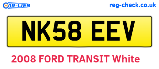 NK58EEV are the vehicle registration plates.