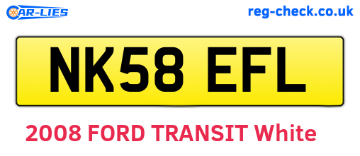 NK58EFL are the vehicle registration plates.