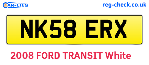 NK58ERX are the vehicle registration plates.