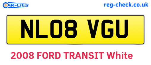 NL08VGU are the vehicle registration plates.