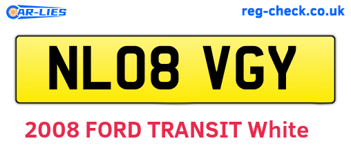 NL08VGY are the vehicle registration plates.