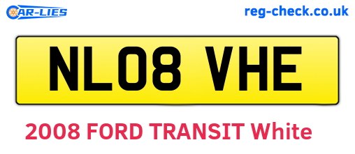 NL08VHE are the vehicle registration plates.