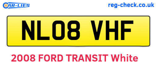 NL08VHF are the vehicle registration plates.