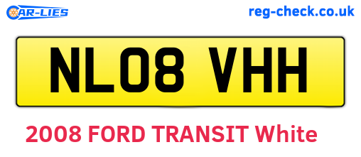 NL08VHH are the vehicle registration plates.