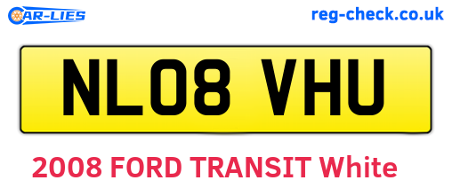 NL08VHU are the vehicle registration plates.
