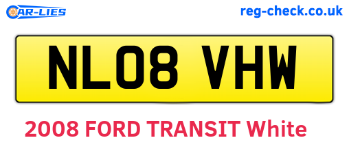 NL08VHW are the vehicle registration plates.