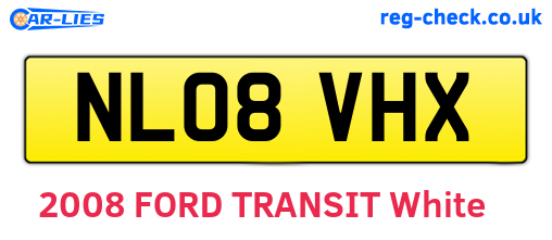 NL08VHX are the vehicle registration plates.