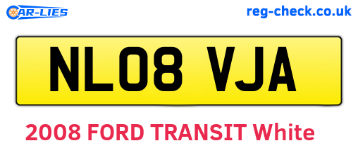 NL08VJA are the vehicle registration plates.