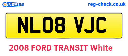 NL08VJC are the vehicle registration plates.