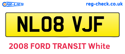 NL08VJF are the vehicle registration plates.