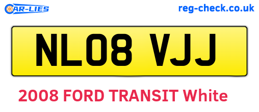 NL08VJJ are the vehicle registration plates.