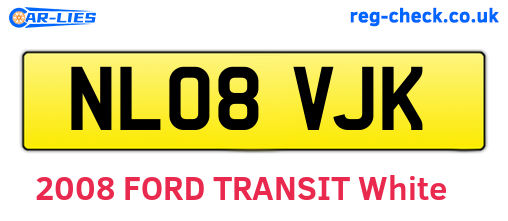 NL08VJK are the vehicle registration plates.