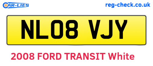 NL08VJY are the vehicle registration plates.