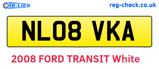 NL08VKA are the vehicle registration plates.