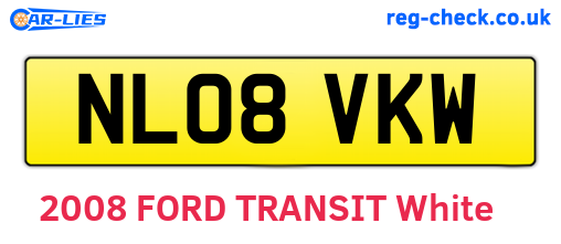 NL08VKW are the vehicle registration plates.