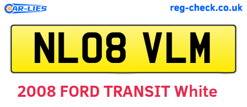 NL08VLM are the vehicle registration plates.