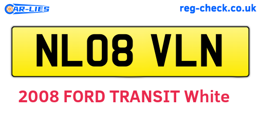 NL08VLN are the vehicle registration plates.