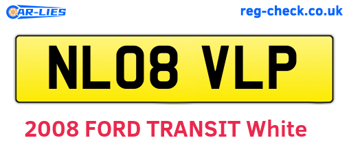 NL08VLP are the vehicle registration plates.