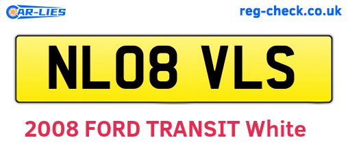 NL08VLS are the vehicle registration plates.