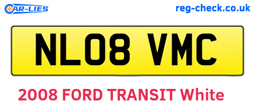 NL08VMC are the vehicle registration plates.