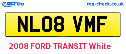 NL08VMF are the vehicle registration plates.