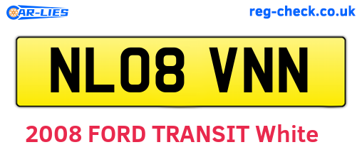 NL08VNN are the vehicle registration plates.