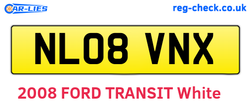 NL08VNX are the vehicle registration plates.
