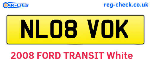 NL08VOK are the vehicle registration plates.