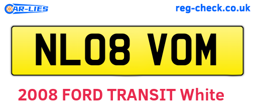 NL08VOM are the vehicle registration plates.