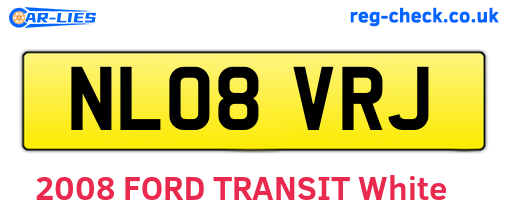 NL08VRJ are the vehicle registration plates.