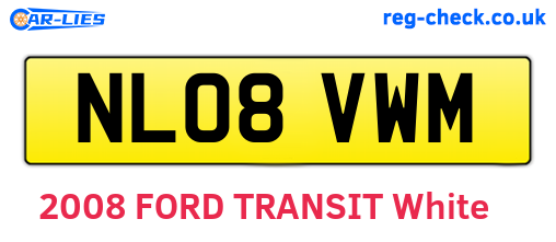 NL08VWM are the vehicle registration plates.