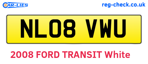 NL08VWU are the vehicle registration plates.