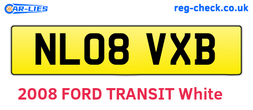 NL08VXB are the vehicle registration plates.