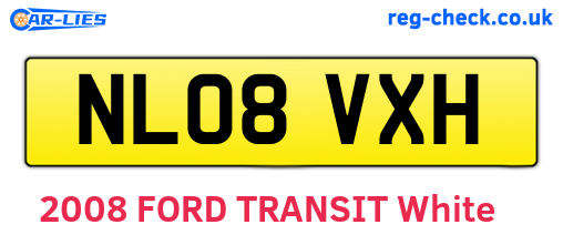 NL08VXH are the vehicle registration plates.