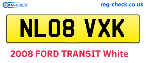 NL08VXK are the vehicle registration plates.