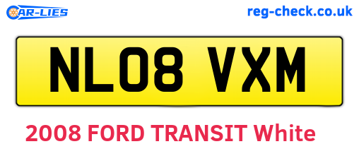 NL08VXM are the vehicle registration plates.