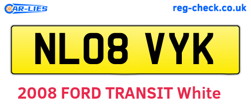 NL08VYK are the vehicle registration plates.