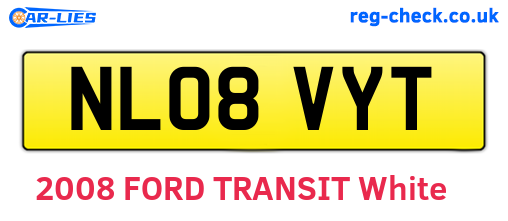 NL08VYT are the vehicle registration plates.