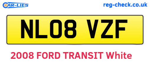 NL08VZF are the vehicle registration plates.