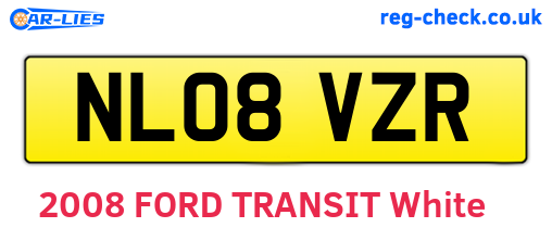 NL08VZR are the vehicle registration plates.