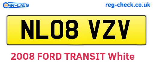 NL08VZV are the vehicle registration plates.