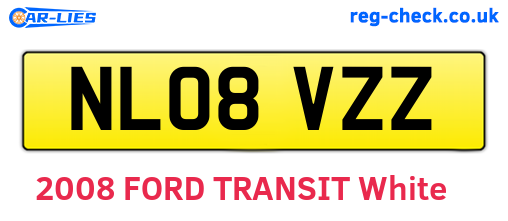 NL08VZZ are the vehicle registration plates.