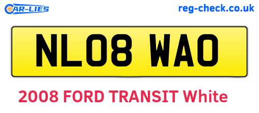 NL08WAO are the vehicle registration plates.